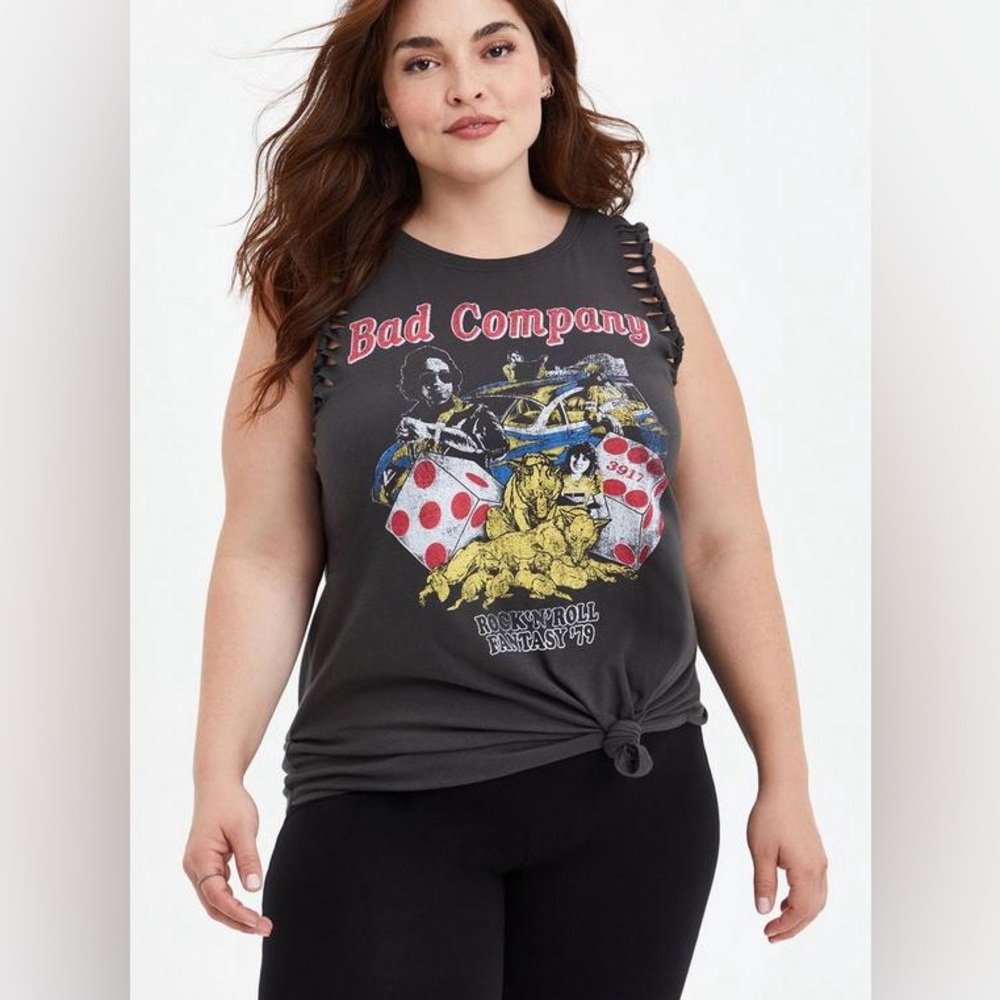 Torrid Classic Fit Slash Tank Bad Company Black